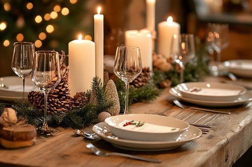 Weihnachtlich gedeckter Tisch